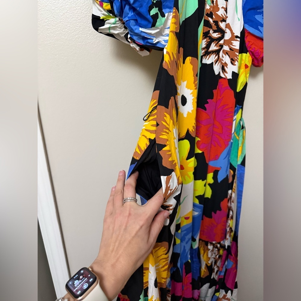 Christopher john Rogers x Target high low maxi Dress with puff short sleeves - Picture 4 of 13